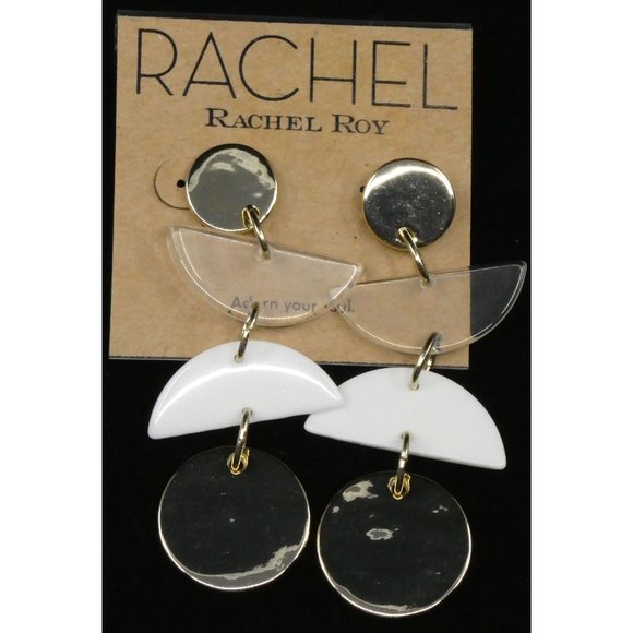 New Rachel Rachel Roy Gold-Tone Geometric Linear - Picture 2 of 3